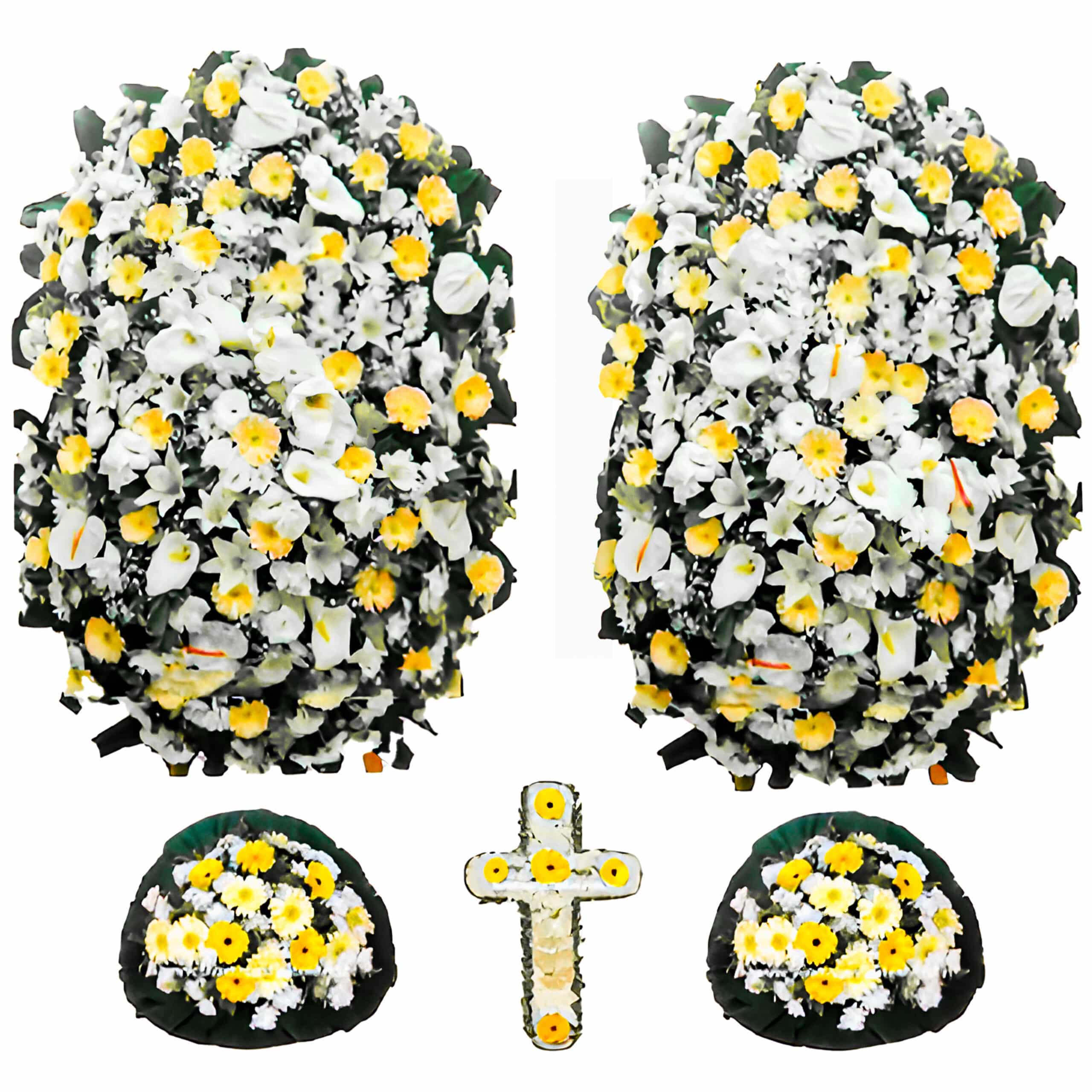 Conjunto de Coroa de Flores Ouro